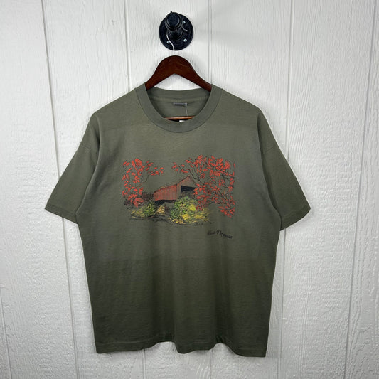 Vintage 80s West Virginia Covered Bridge Nature Tee (XL)