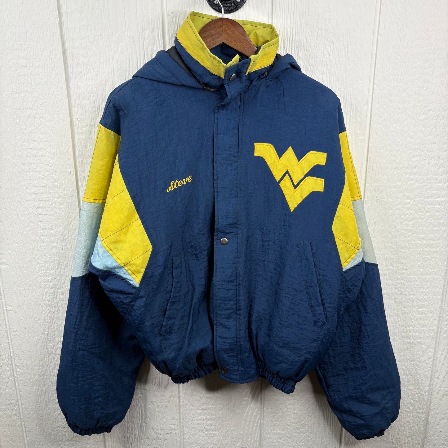 Vintage 90's "Steve" Starter WVU Puffer Jacket (M)
