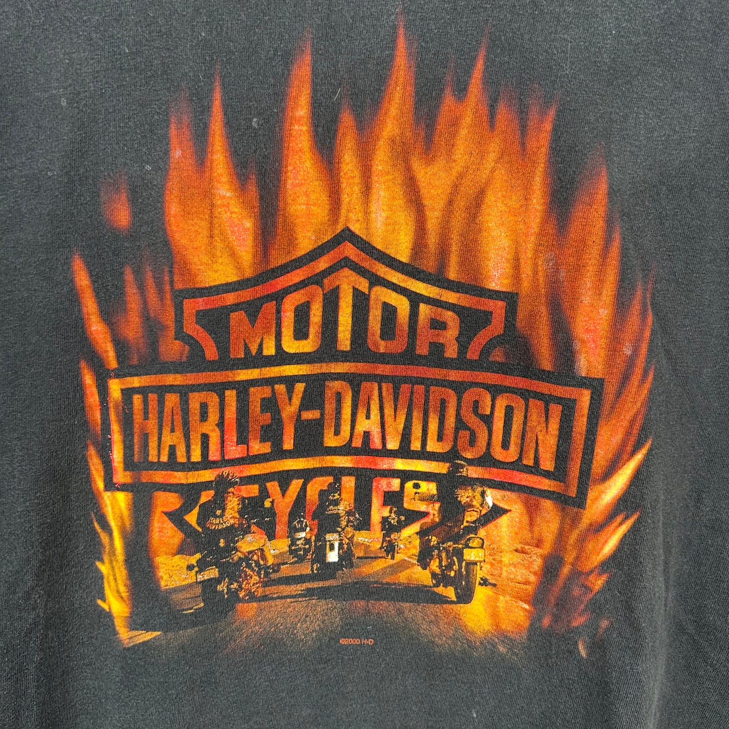 Y2K Harley Davidson Anaheim California Fireball Graphic Tee (XXL)