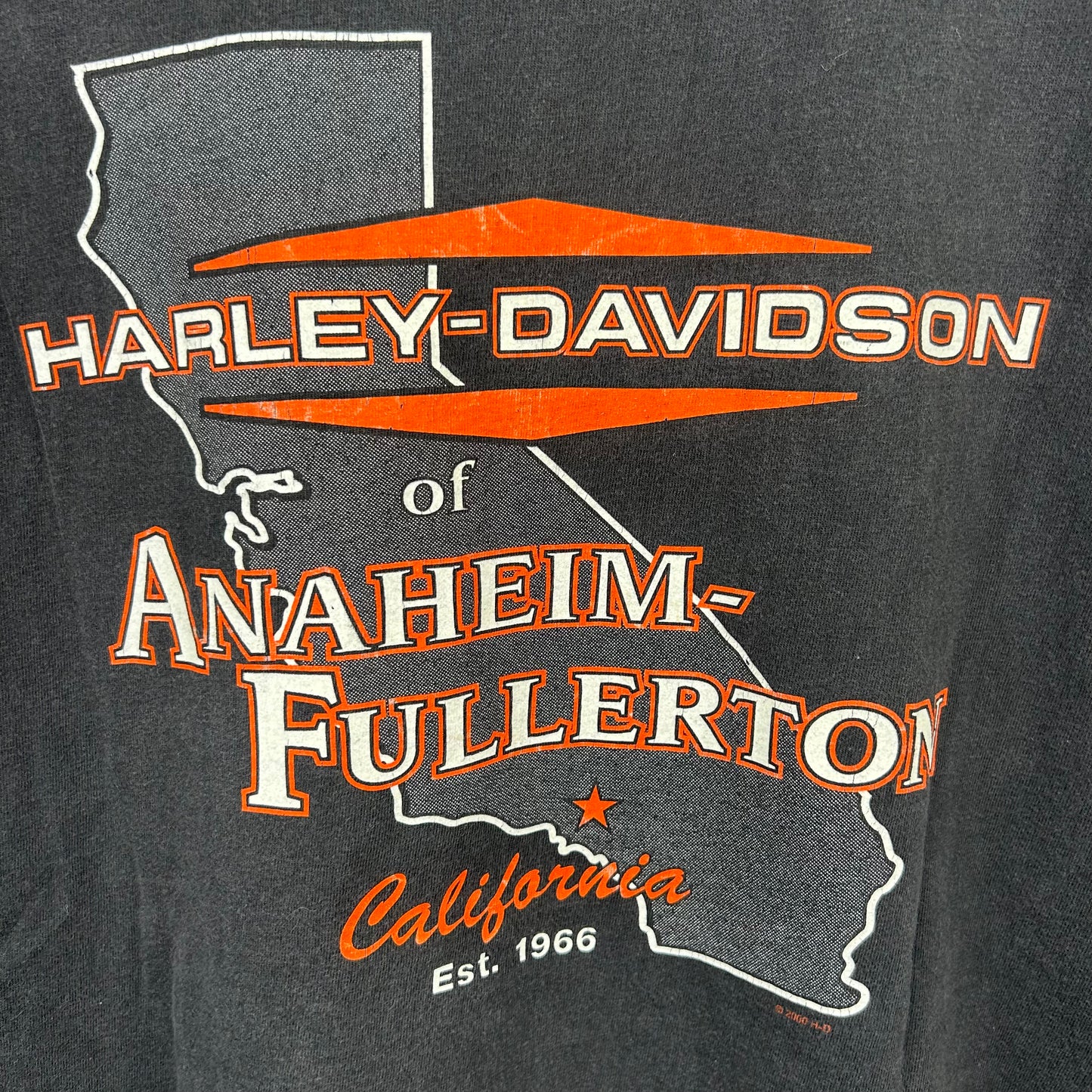 Y2K Harley Davidson Anaheim California Fireball Graphic Tee (XXL)