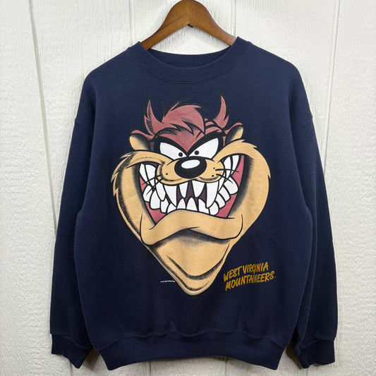 Vintage 90's Taz x WVU Navy Crewneck (XL)