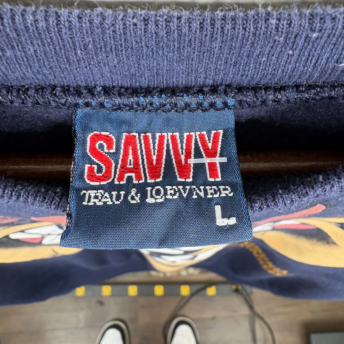 Vintage 90's Taz x WVU Navy Crewneck (XL)