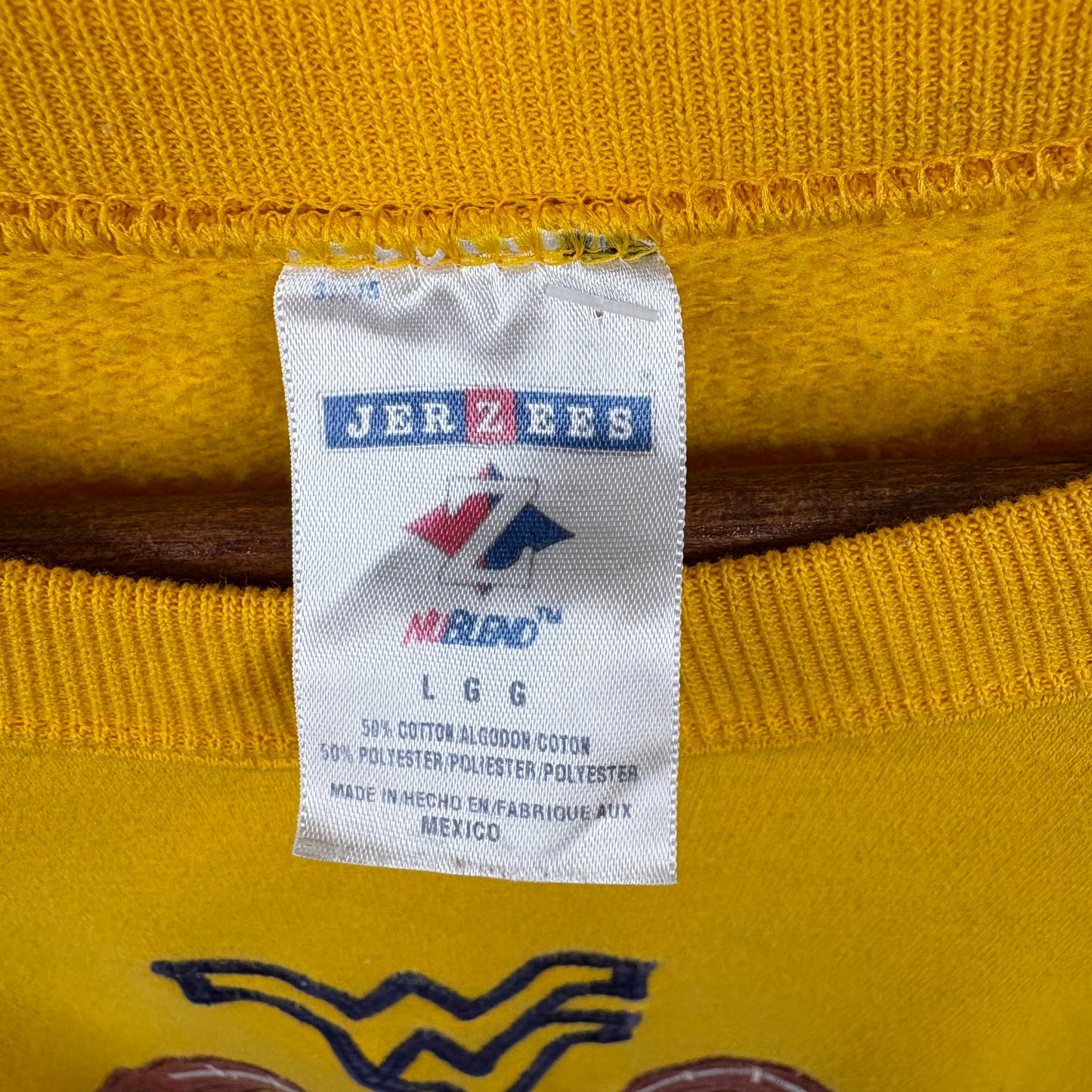 Vintage WVU Embroidered Yellow Football Crewneck (L)