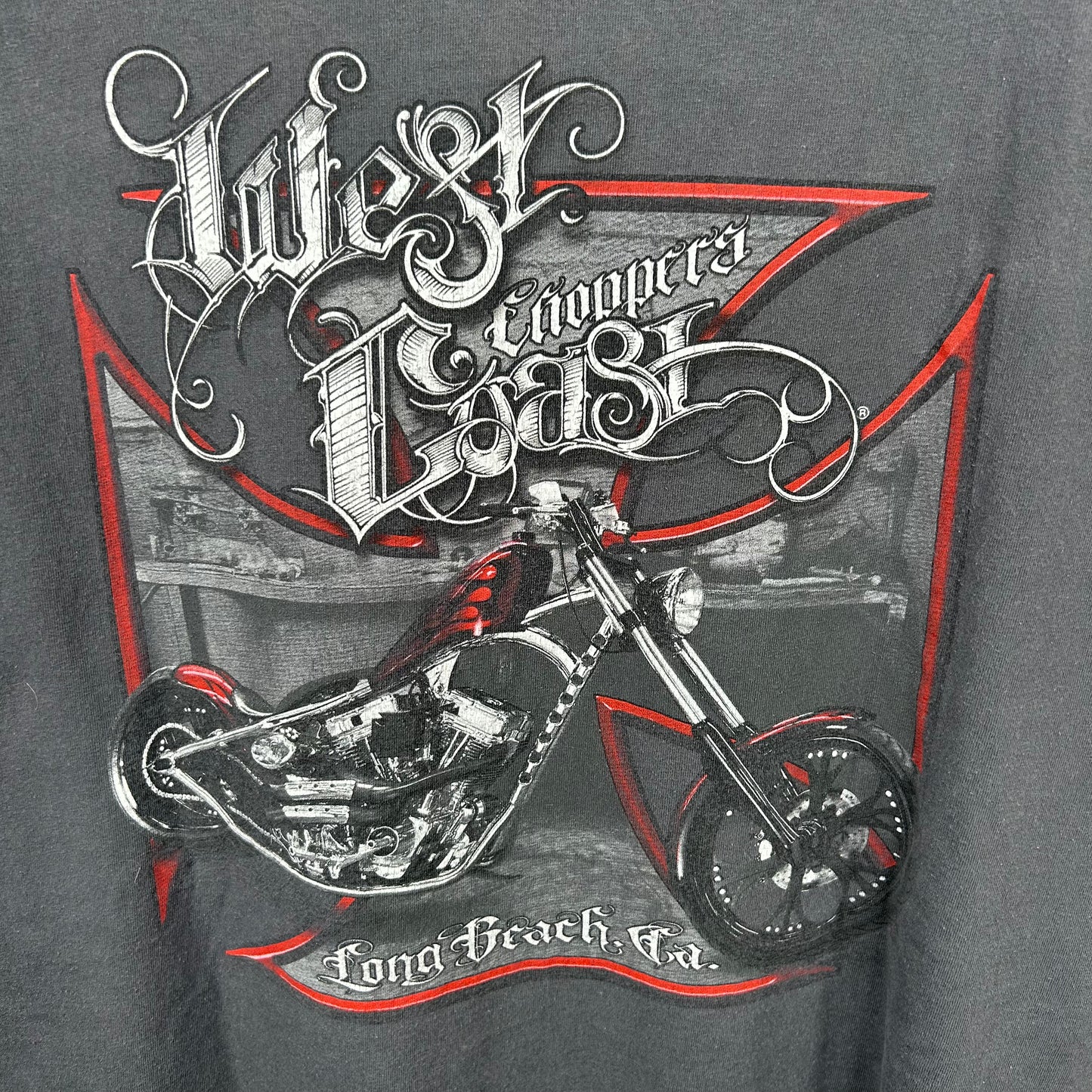 Y2K West Coast Choppers Motorcycle Double-Sided Graphic Tee (3XL)