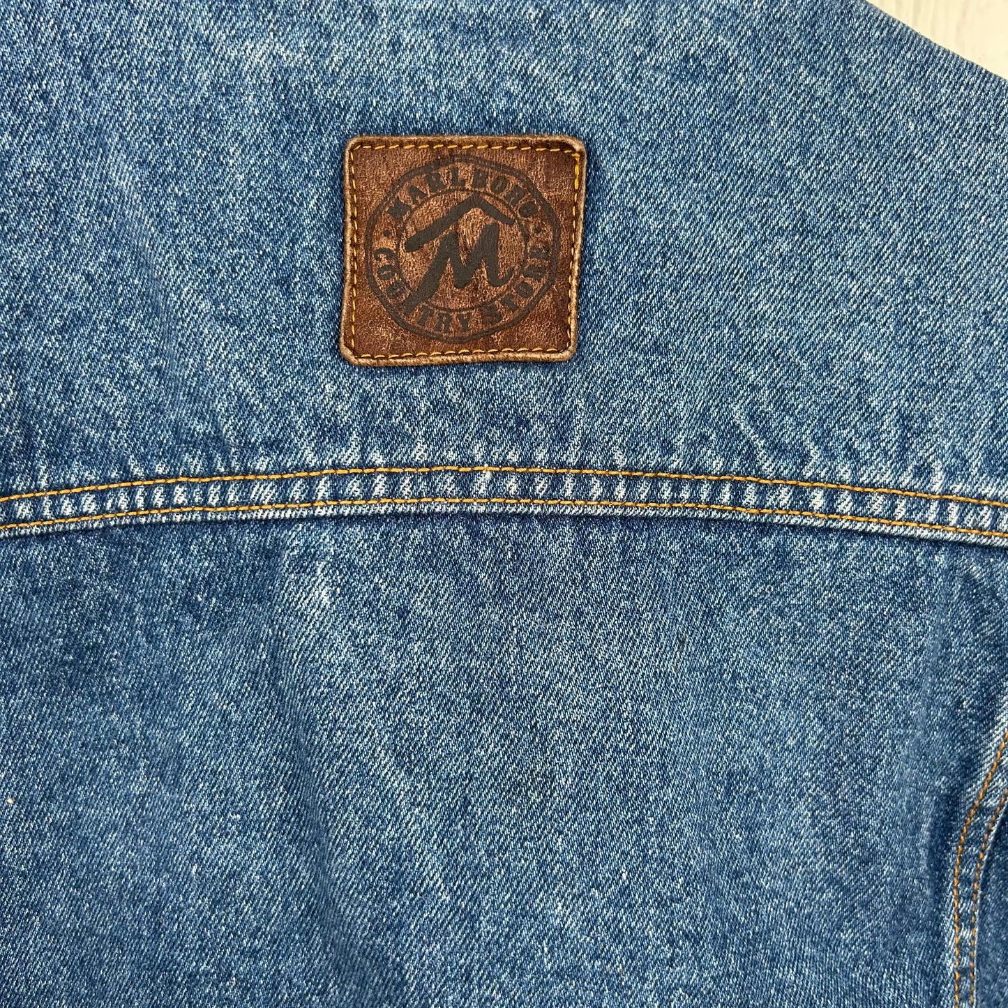Vintage 90's Marlboro Dark Wash Denim Jacket (S)