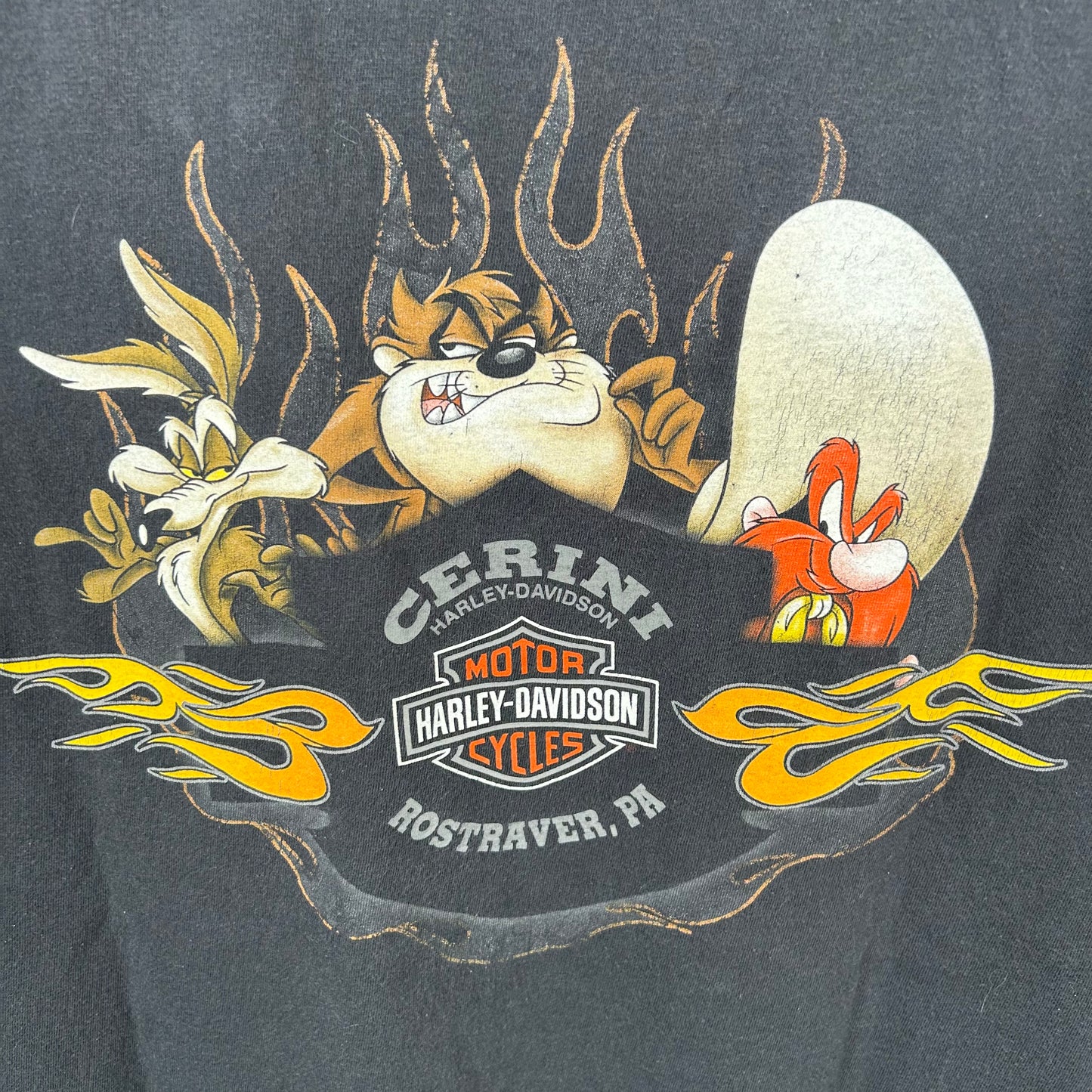 Y2K Harley Davidson x Looney Tunes Double-Sided Graphic Tee (XL)