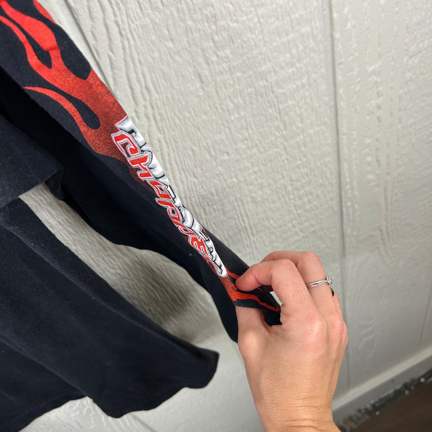Y2K American Choppers Firebike Long Sleeve Flames Tee (L)