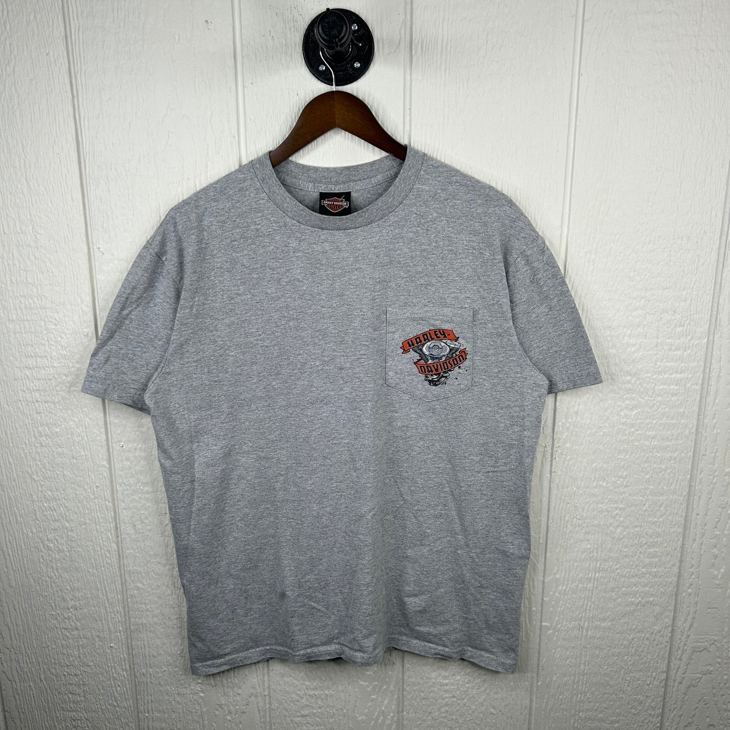 Y2K Glacier Harley Davidson Kalispell Montana Pocket Tee (L)