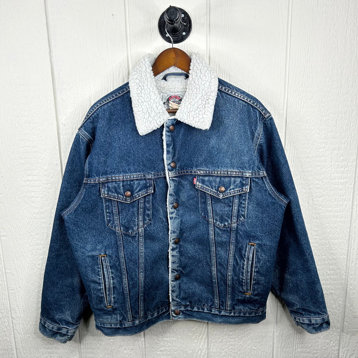 Vintage 90's Levi's Sherpa Lined Button Up Denim Jacket (M)