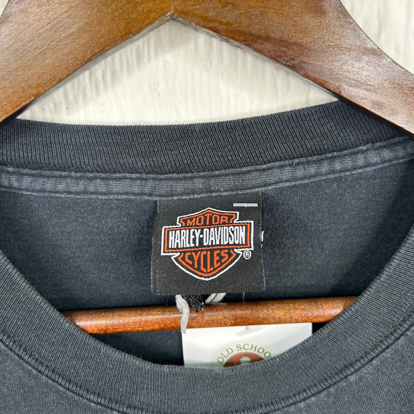 Vintage 90's Gatto Harley Davidson Chrome Blue Flames Long Sleeve (XL)