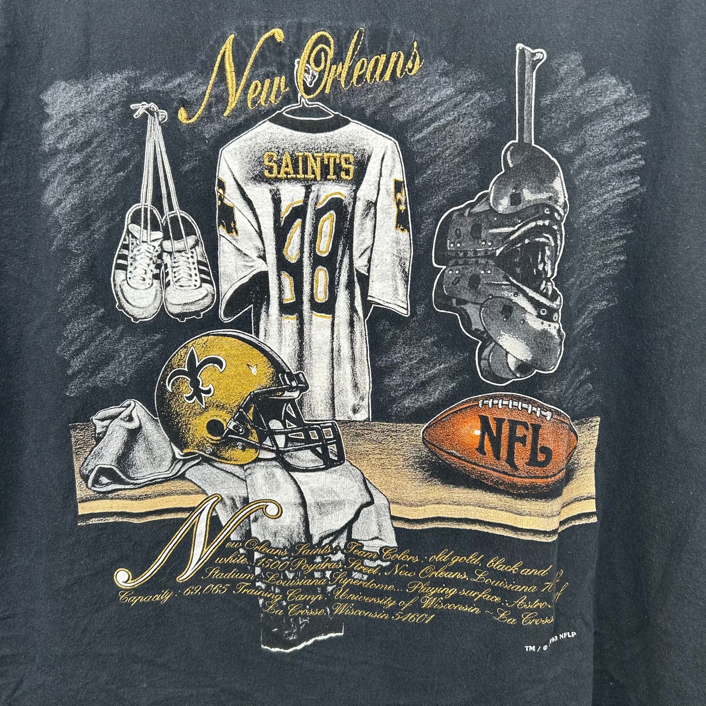 Vintage 1993 New Orleans Saints Football Graphic Tee (XL)