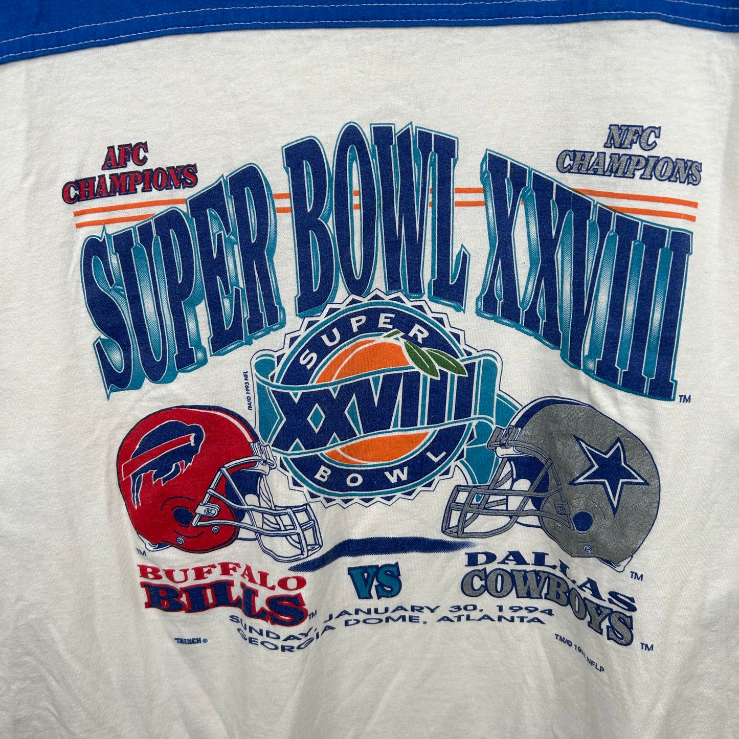Vintage 1994 Super Bowl XXVIII Bills vs. Cowboys Tee (XXL)