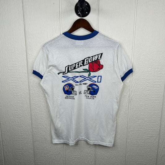 Vintage 1987 Super Bowl XXI Broncos vs. Giants Back Hit Tee (L)