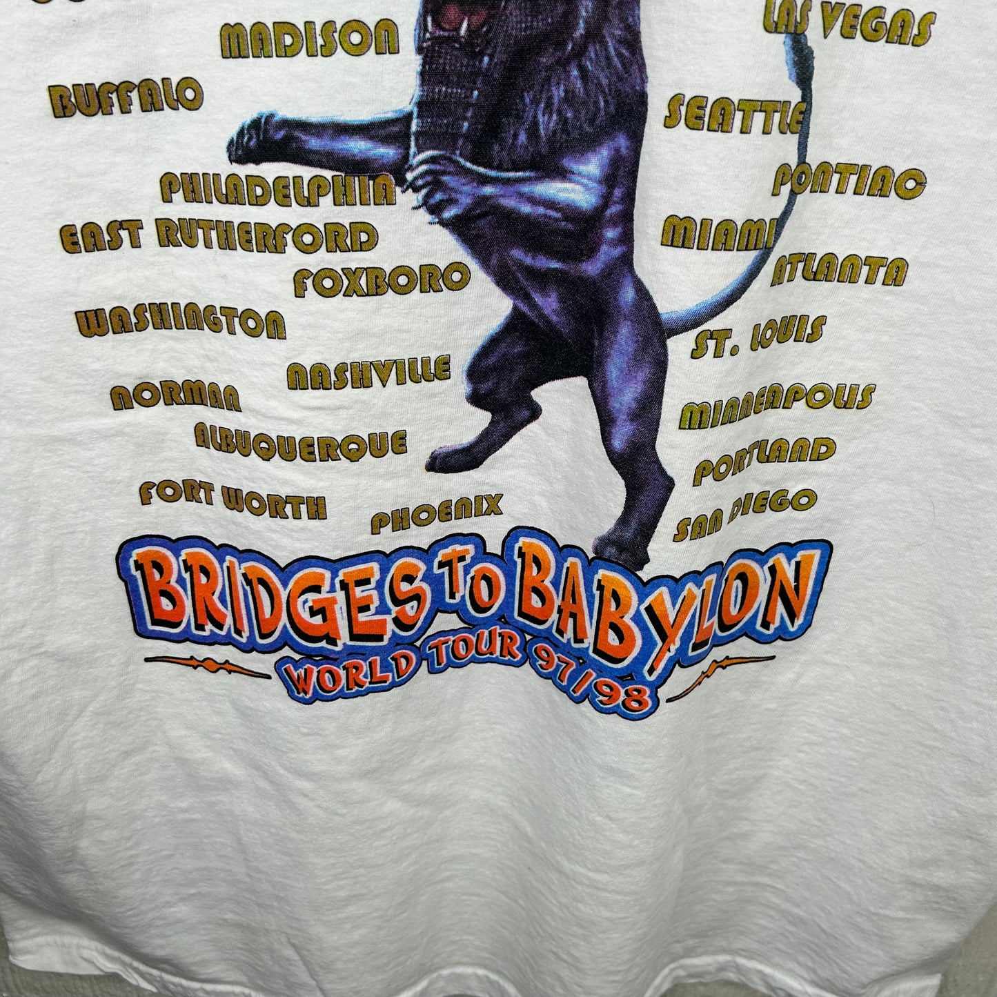 Vintage 1997 Rolling Stones Bridges to Babylon Tour Tee (XL)