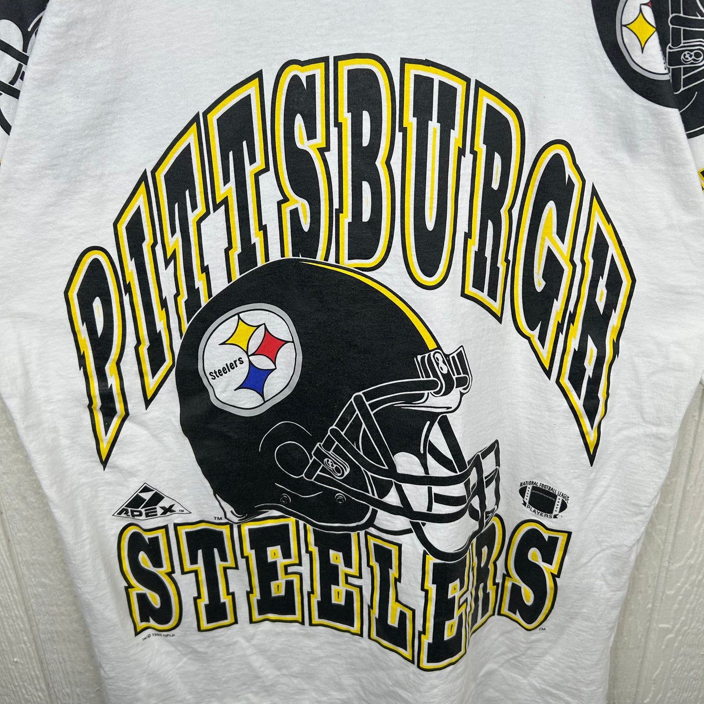 Vintage 1995 Pittsburgh Steelers Spell Out Graphic Tee (XL)