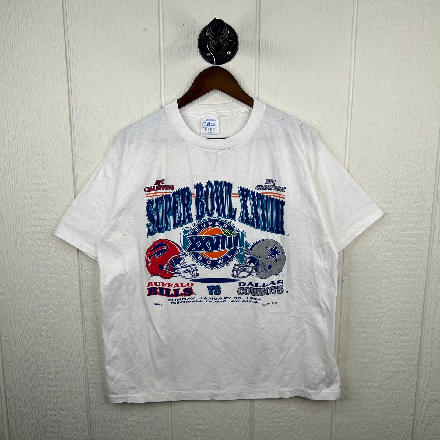 Vintage 1994 Super Bowl XXVIII Bills vs. Cowboys Graphic Tee (L)