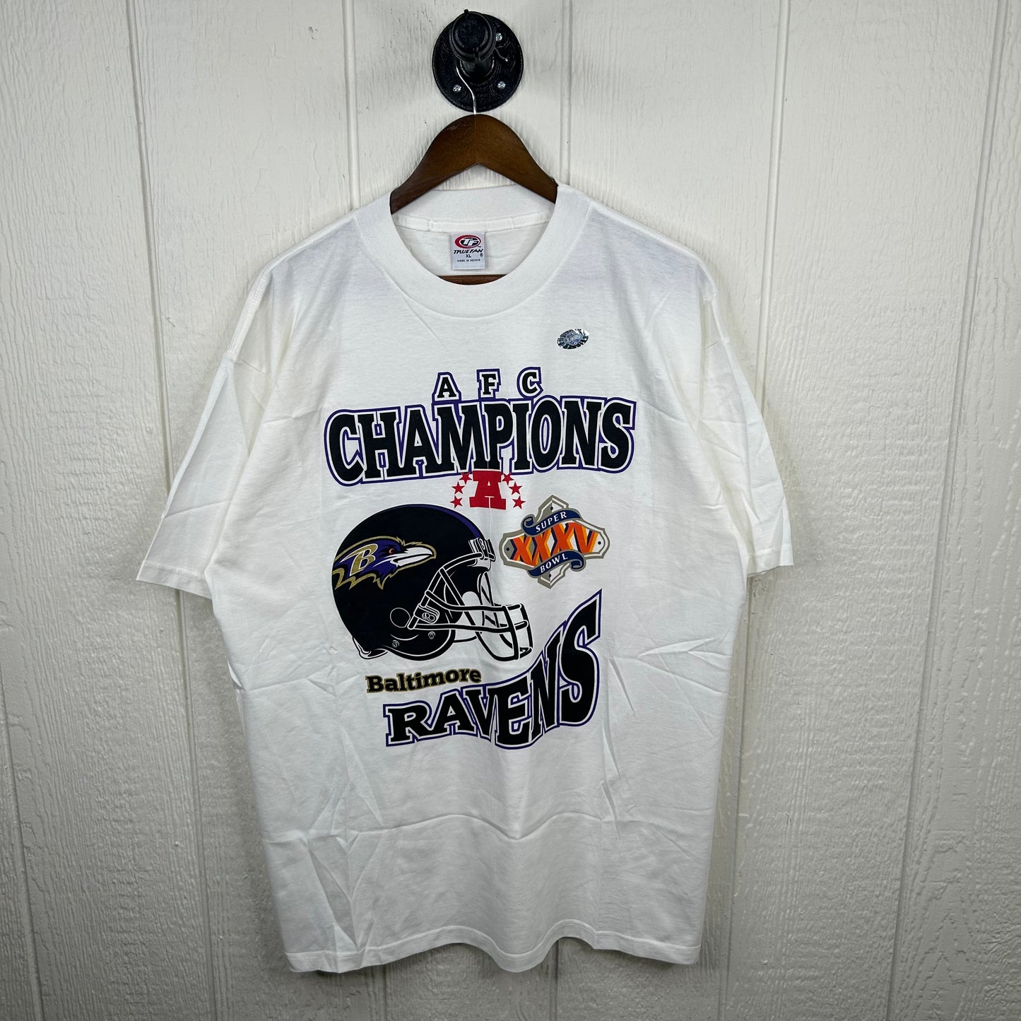 Vintage 90's Baltimore Raven AFC Champions Graphic Tee (XL)