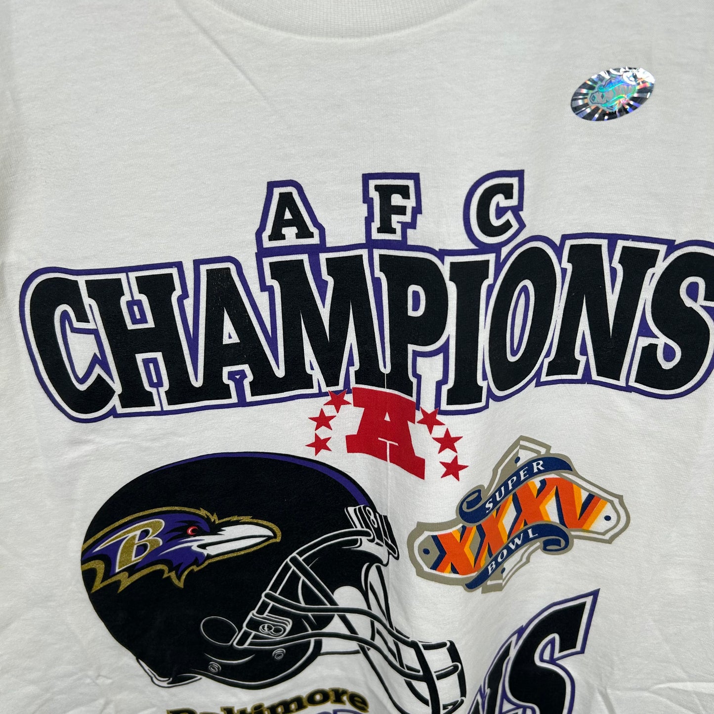 Vintage 90's Baltimore Raven AFC Champions Graphic Tee (XL)