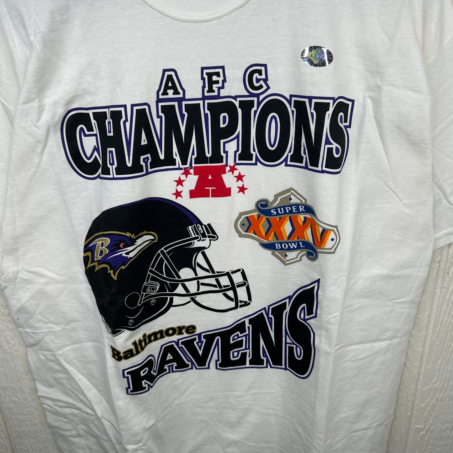 Vintage 90's Baltimore Raven AFC Champions Graphic Tee (XL)