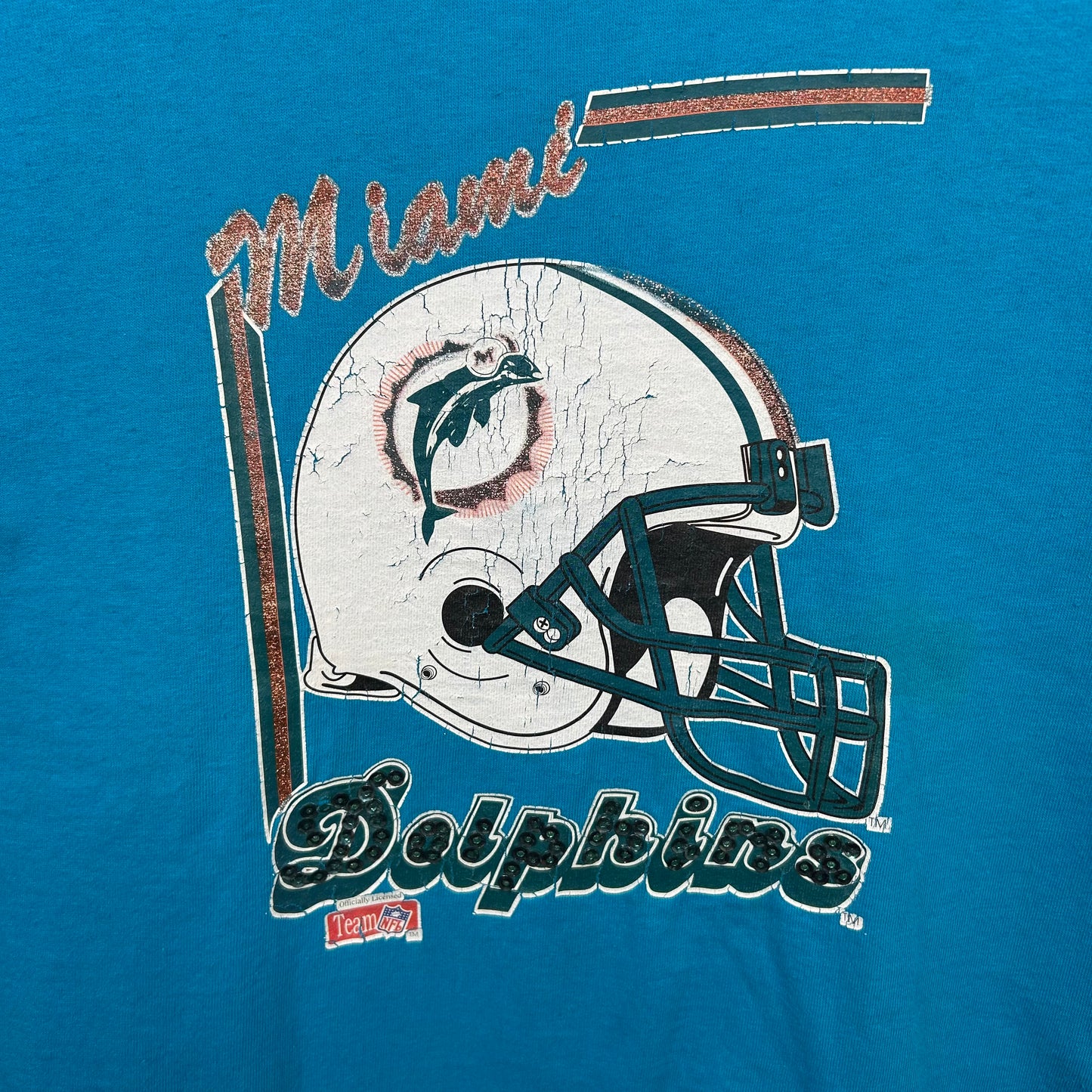 Vintage 90's Miami Dolphins Helmet Graphic Tee (L)