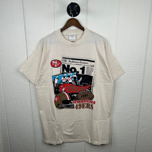 Vintage 1982 San Francisco 49ers Newspaper Graphic Tee (XL)
