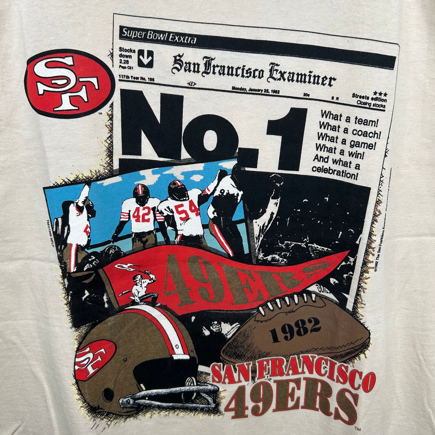 Vintage 1982 San Francisco 49ers Newspaper Graphic Tee (XL)