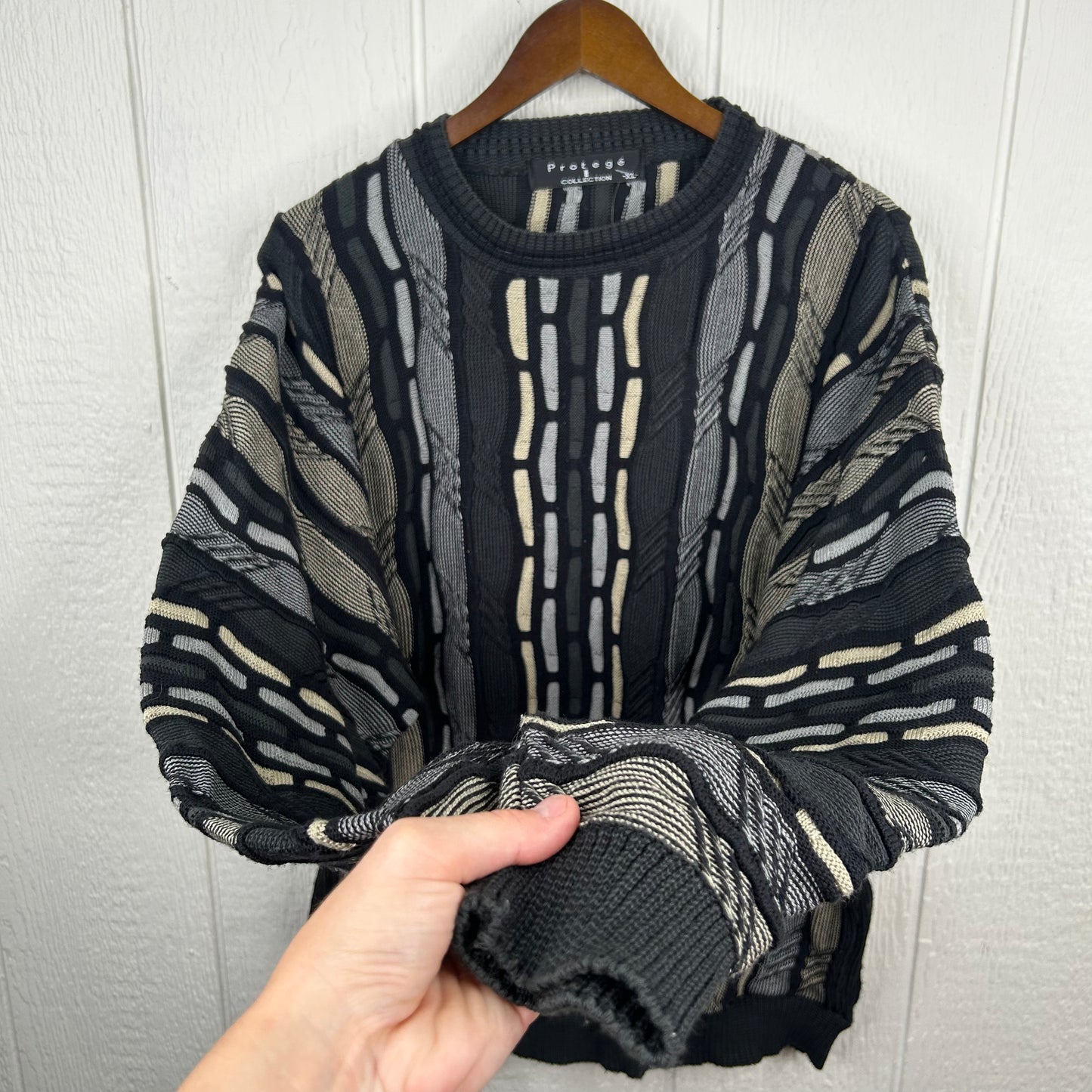 Vintage 90's Coogi Style 3D Knit Baggy Sweater (XL)