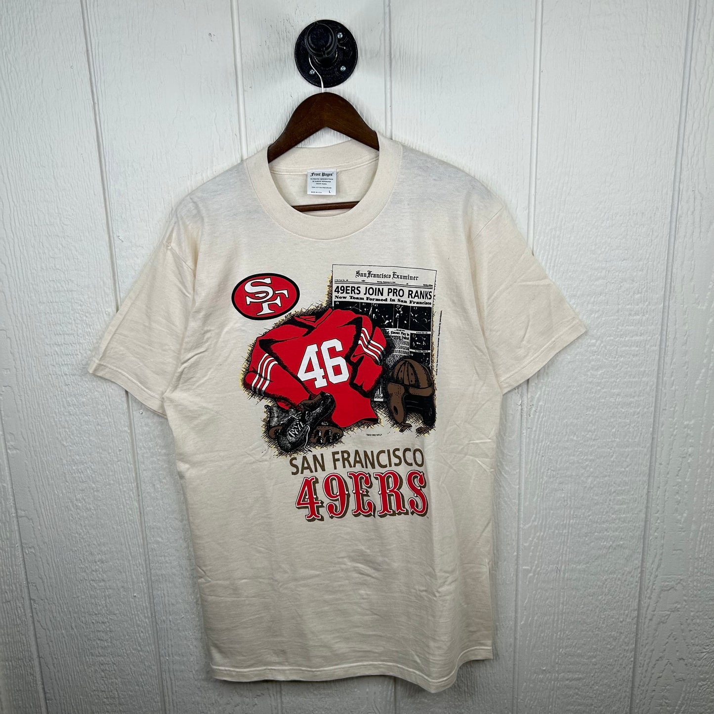 Vintage 1995 San Francisco 49ers Newspaper Graphic Tee (L)