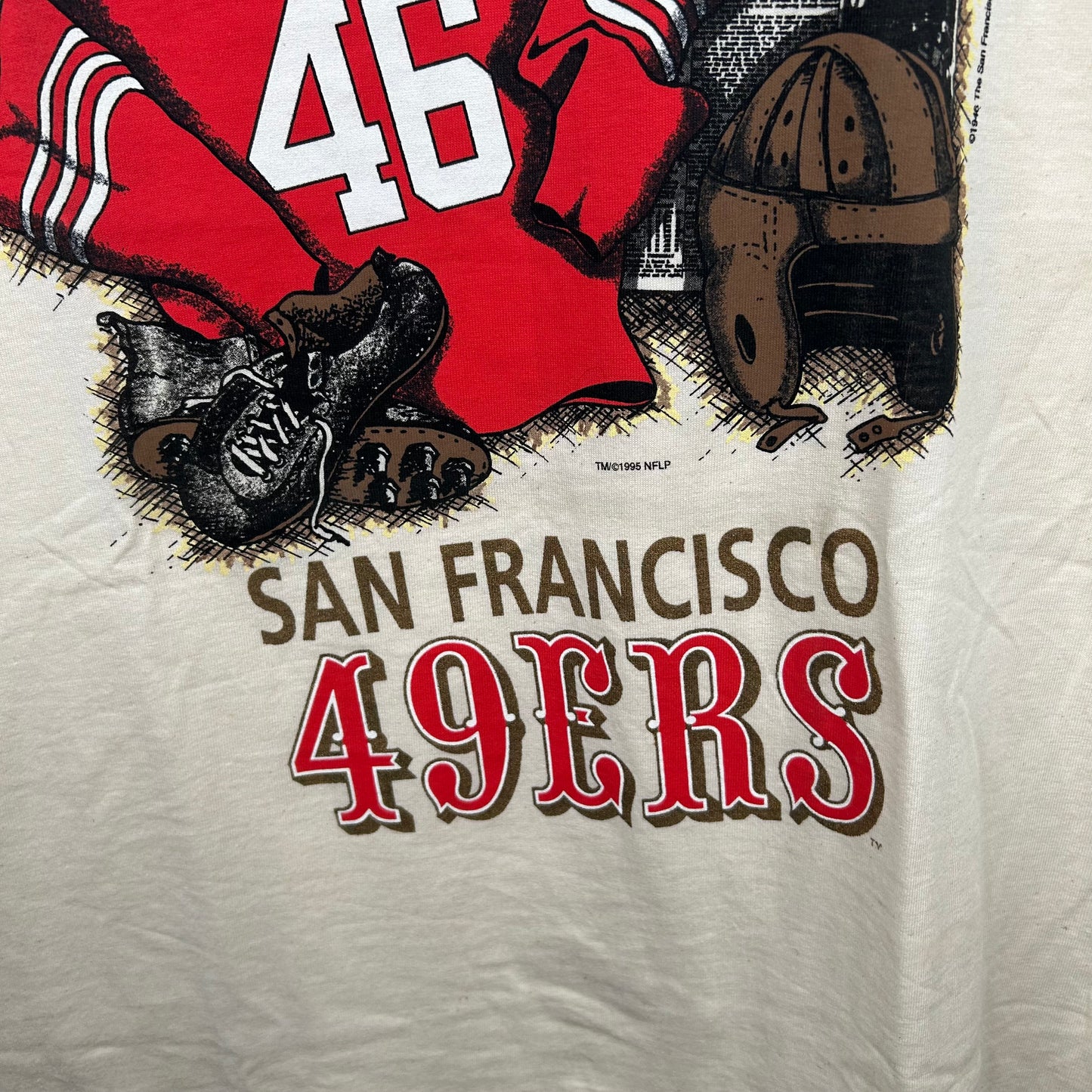 Vintage 1995 San Francisco 49ers Newspaper Graphic Tee (L)