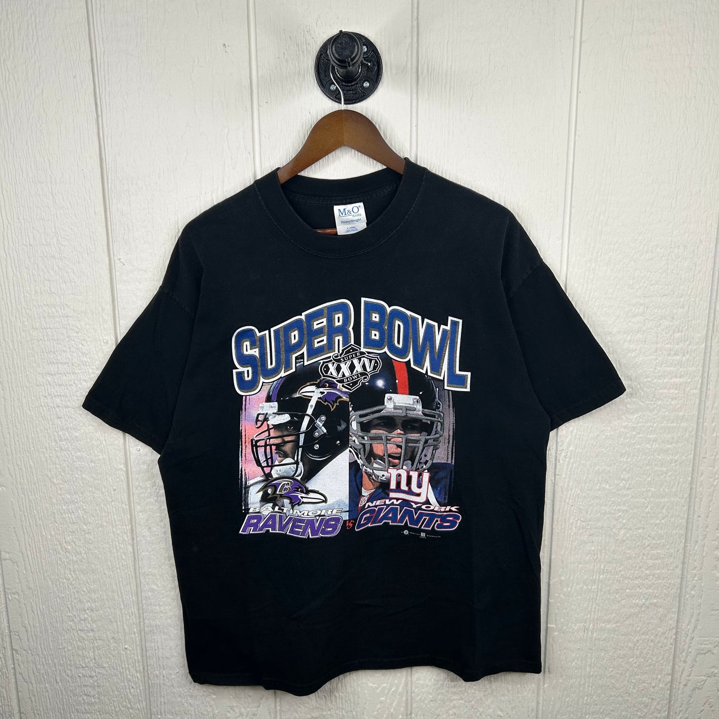 2001 Super Bowl XXXV Ravens vs. Giants Graphic Tee (XL)