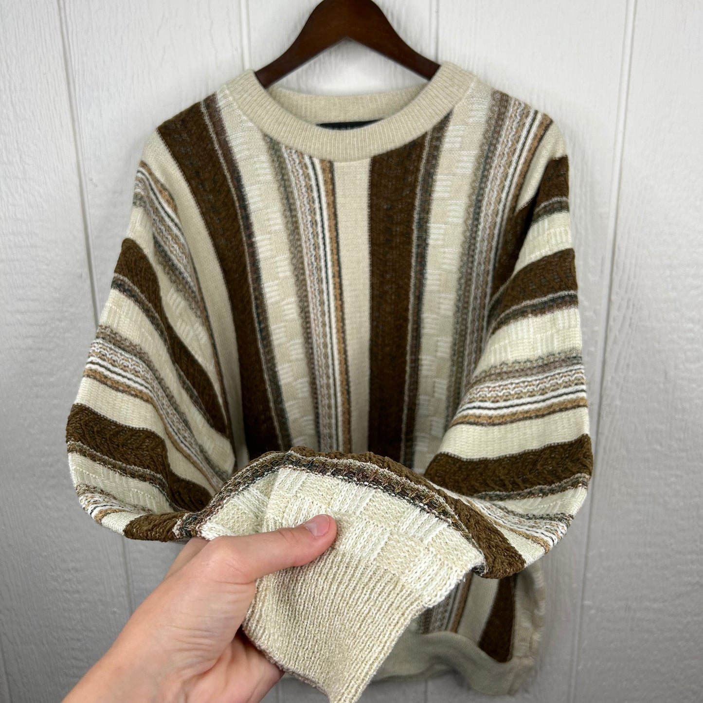 Vintage 90's Coogi Style 3D Knit Baggy Sweater (XL)