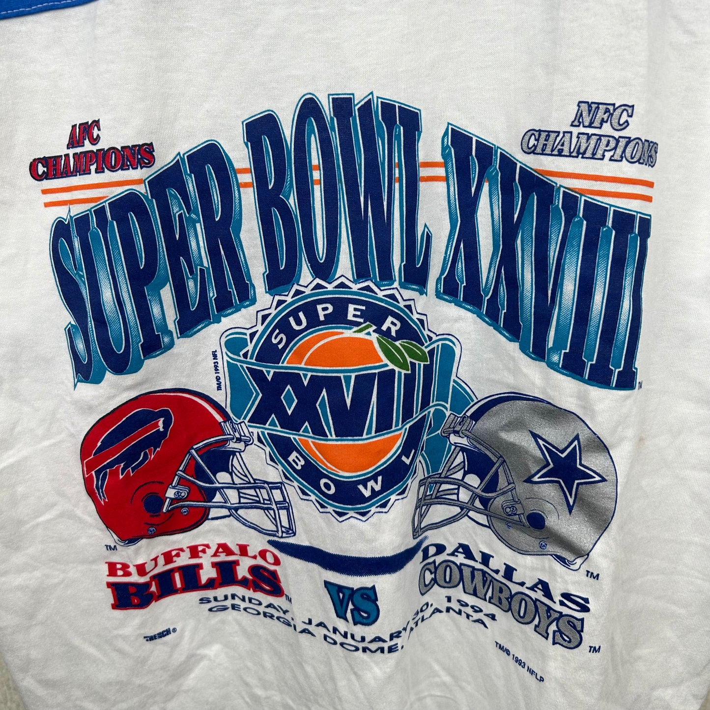 Vintage 1994 Super Bowl XXVIII Bills vs. Cowboys Tee (L)