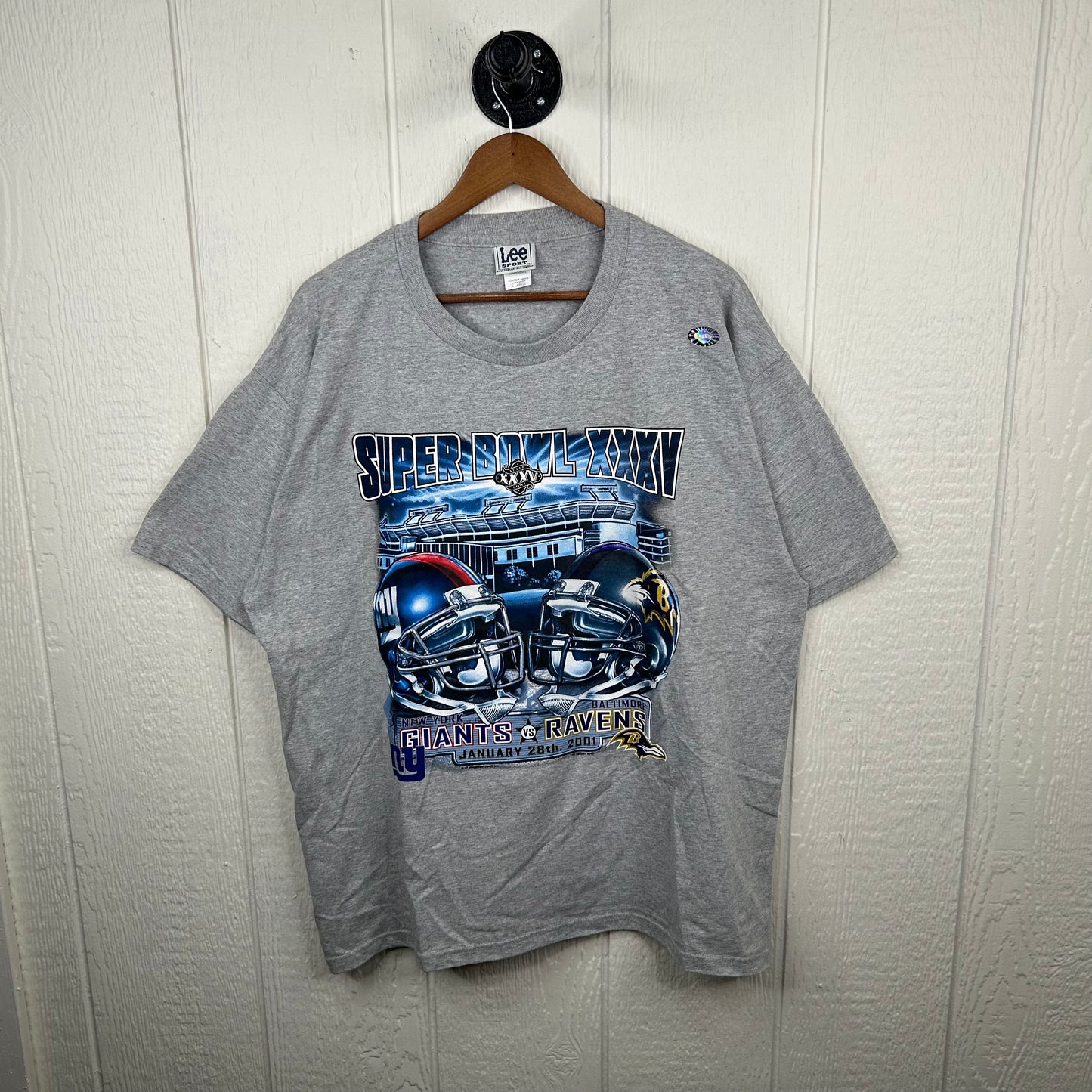 2001 Super Bowl XXXV Ravens vs. Giants Graphic Tee (XL)