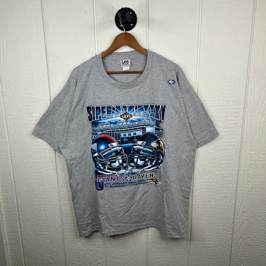 2001 Super Bowl XXXV Ravens vs. Giants Graphic Tee (XL)