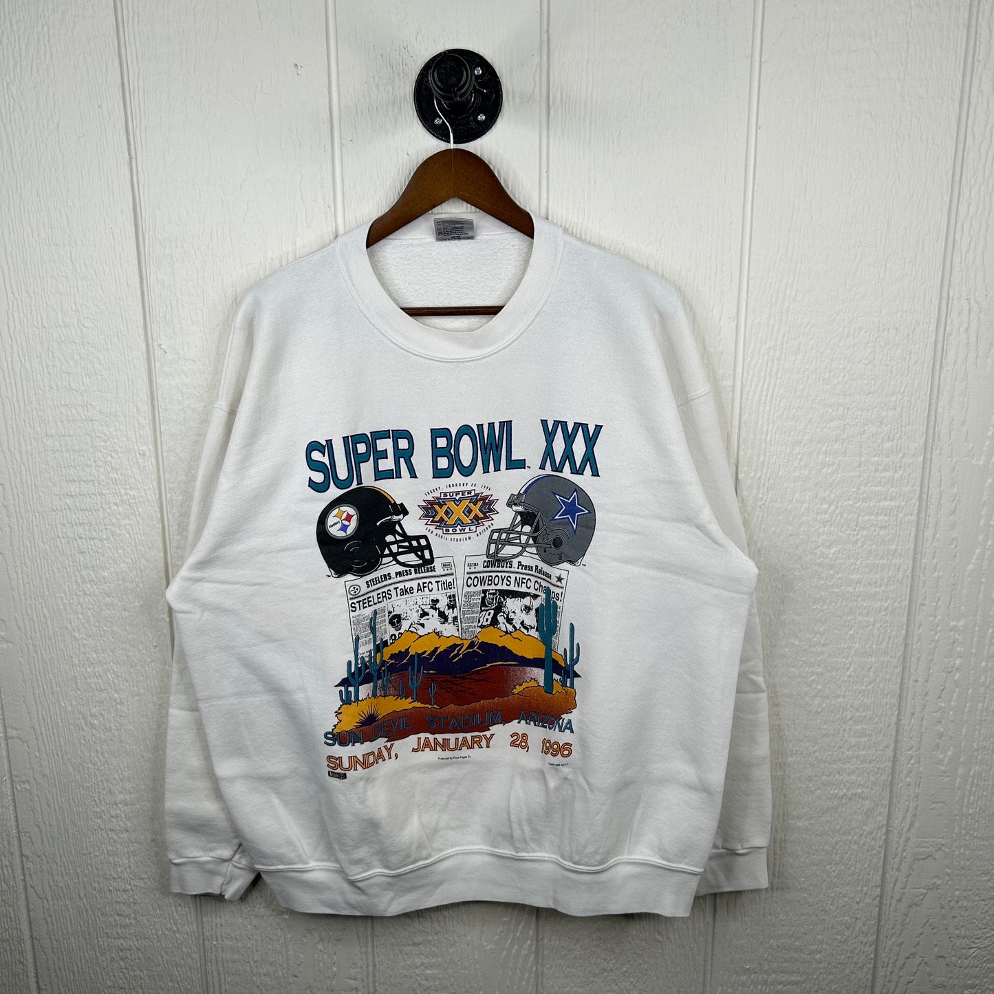 Vintage 1996 Super Bowl XXX Steelers vs. Cowboys Crewneck (XL)