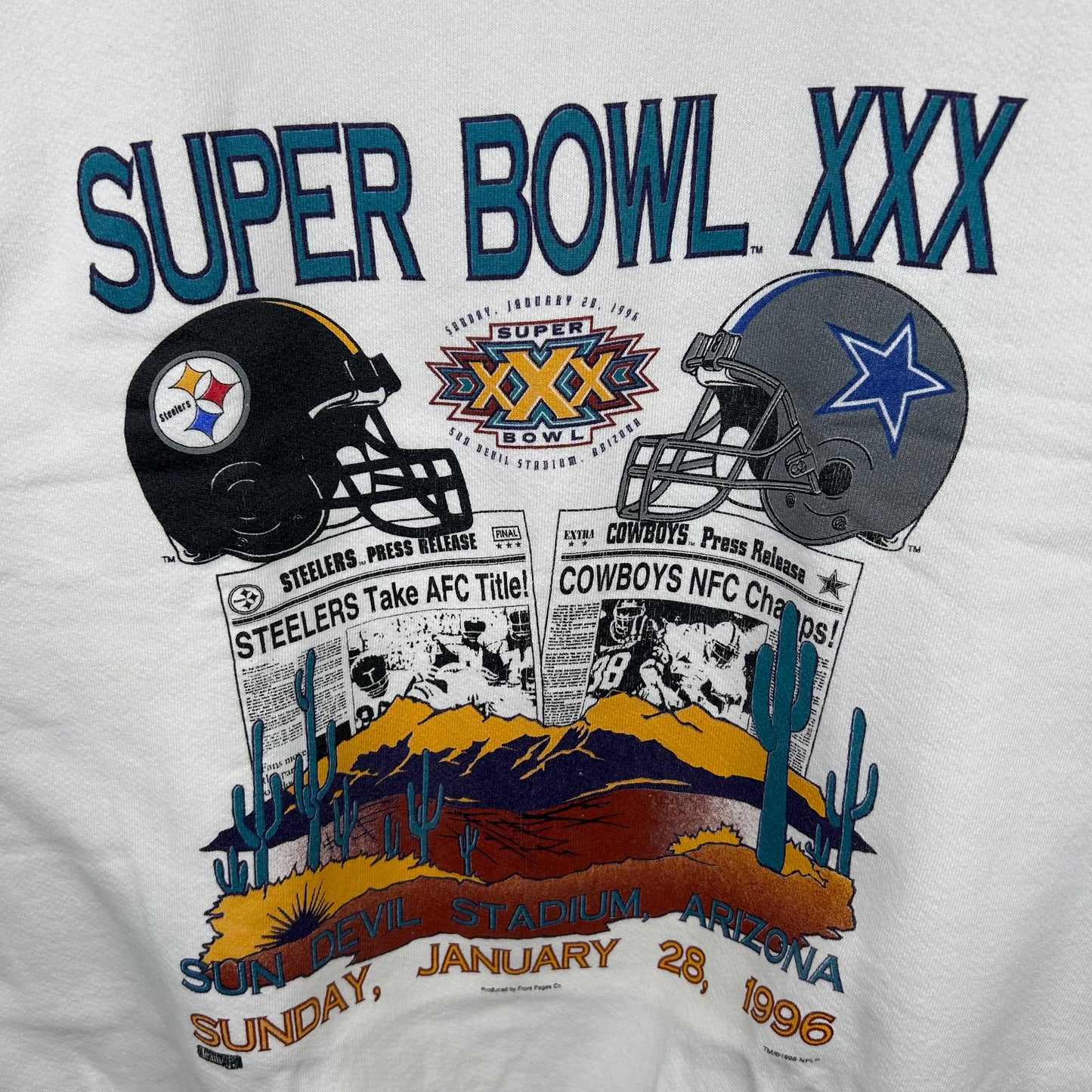 Vintage 1996 Super Bowl XXX Steelers vs. Cowboys Crewneck (XL)