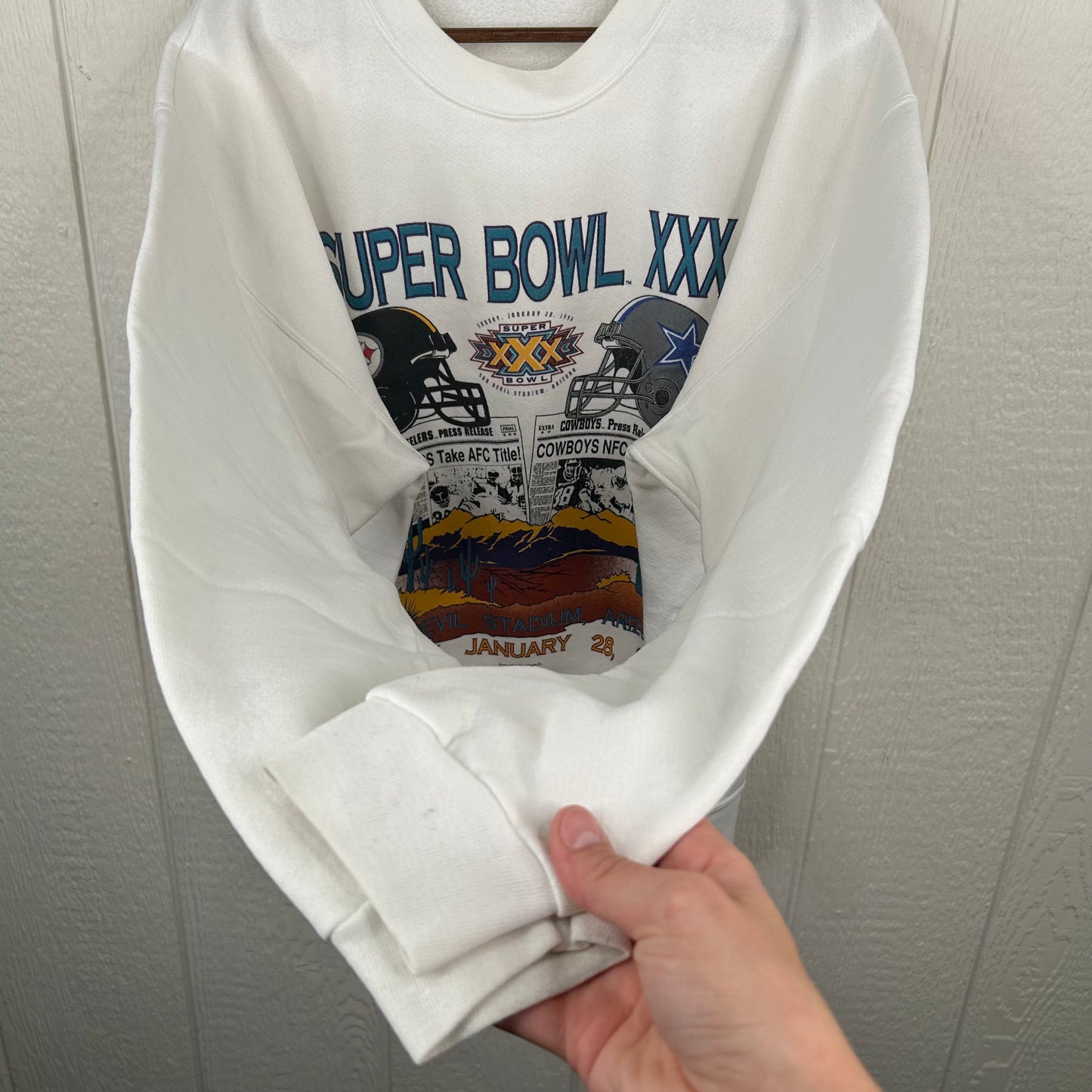 Vintage 1996 Super Bowl XXX Steelers vs. Cowboys Crewneck (XL)