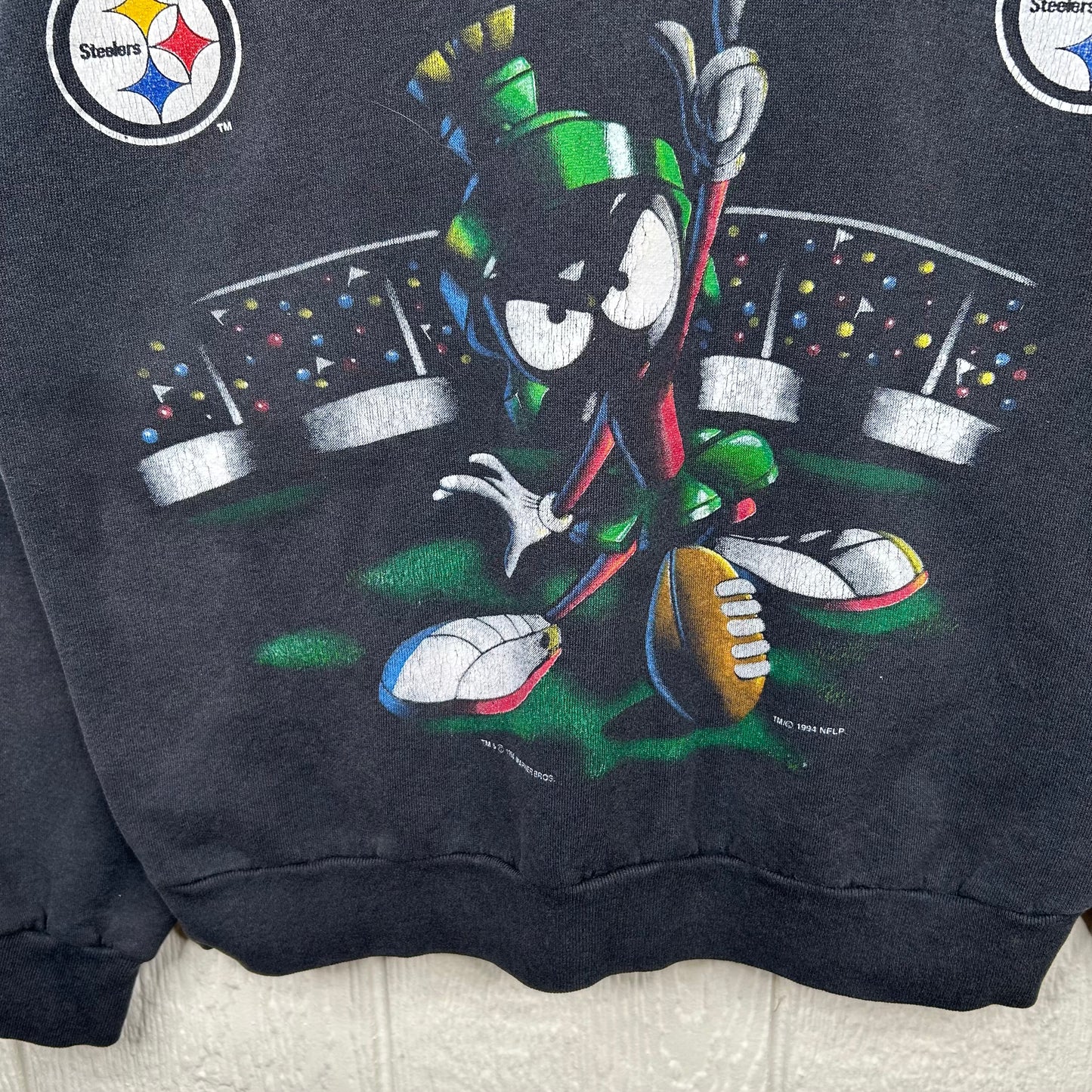 Vintage 1994 Marvin the Martian Pittsburgh Steelers Graphic Crewneck (M/L)