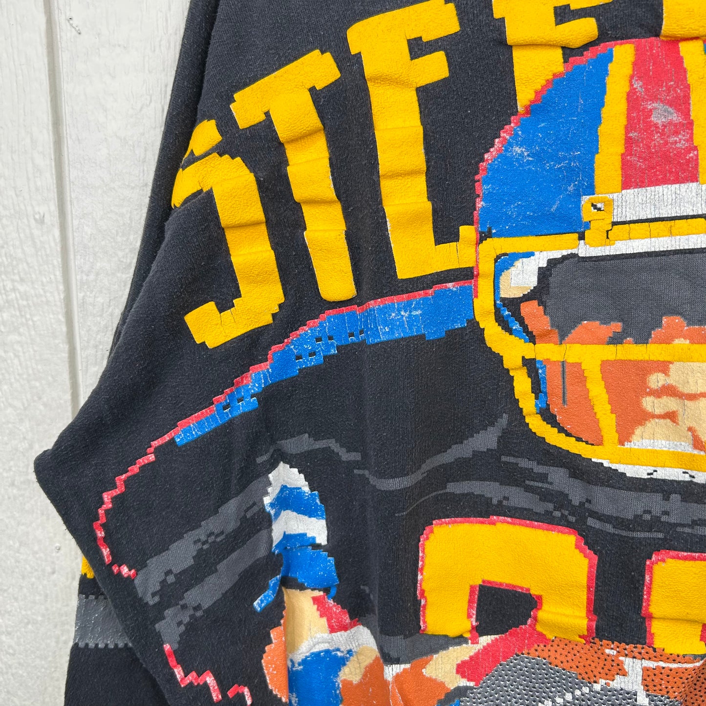 Vintage 1989 Pittsburgh Steelers Football Player Tecmo Spell Out Crewneck (L)
