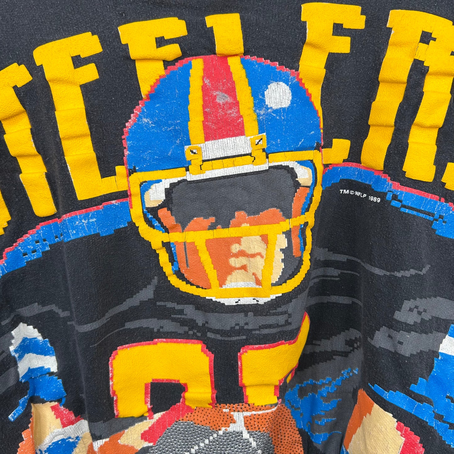 Vintage 1989 Pittsburgh Steelers Football Player Tecmo Spell Out Crewneck (L)