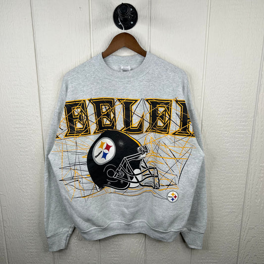 Vintage 90's Pittsburgh Steelers Laser Graphic Spell Out Crewneck (XL)