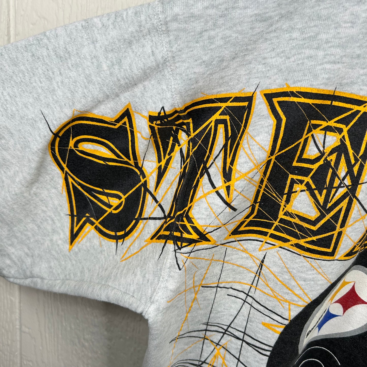 Vintage 90's Pittsburgh Steelers Laser Graphic Spell Out Crewneck (XL)