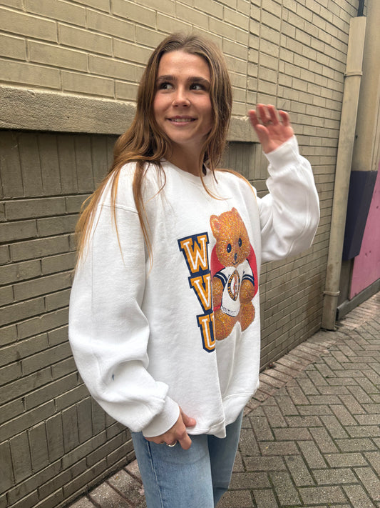 Vintage Rare 90's WVU Teddy Bear Crewneck (XXL)