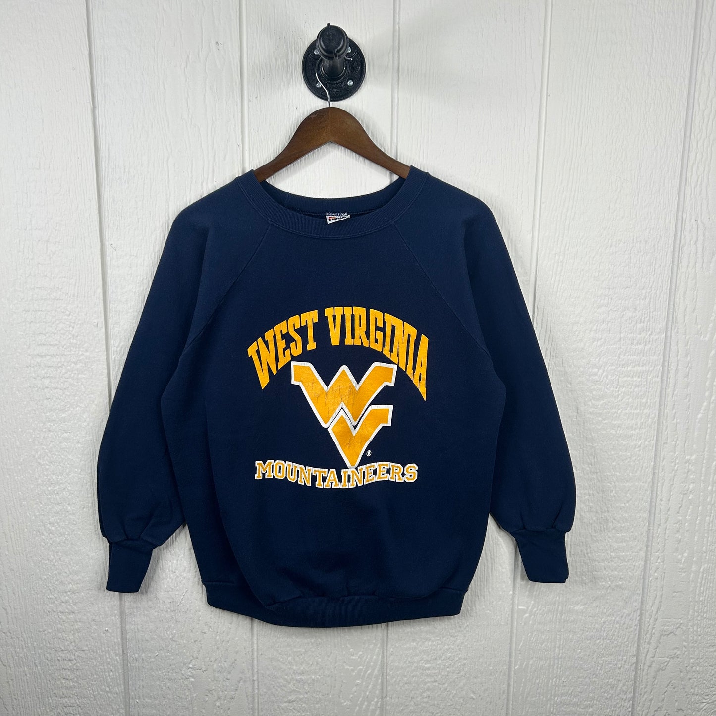 Vintage 80's West Virginia Mountaineers Navy Crewneck (L)