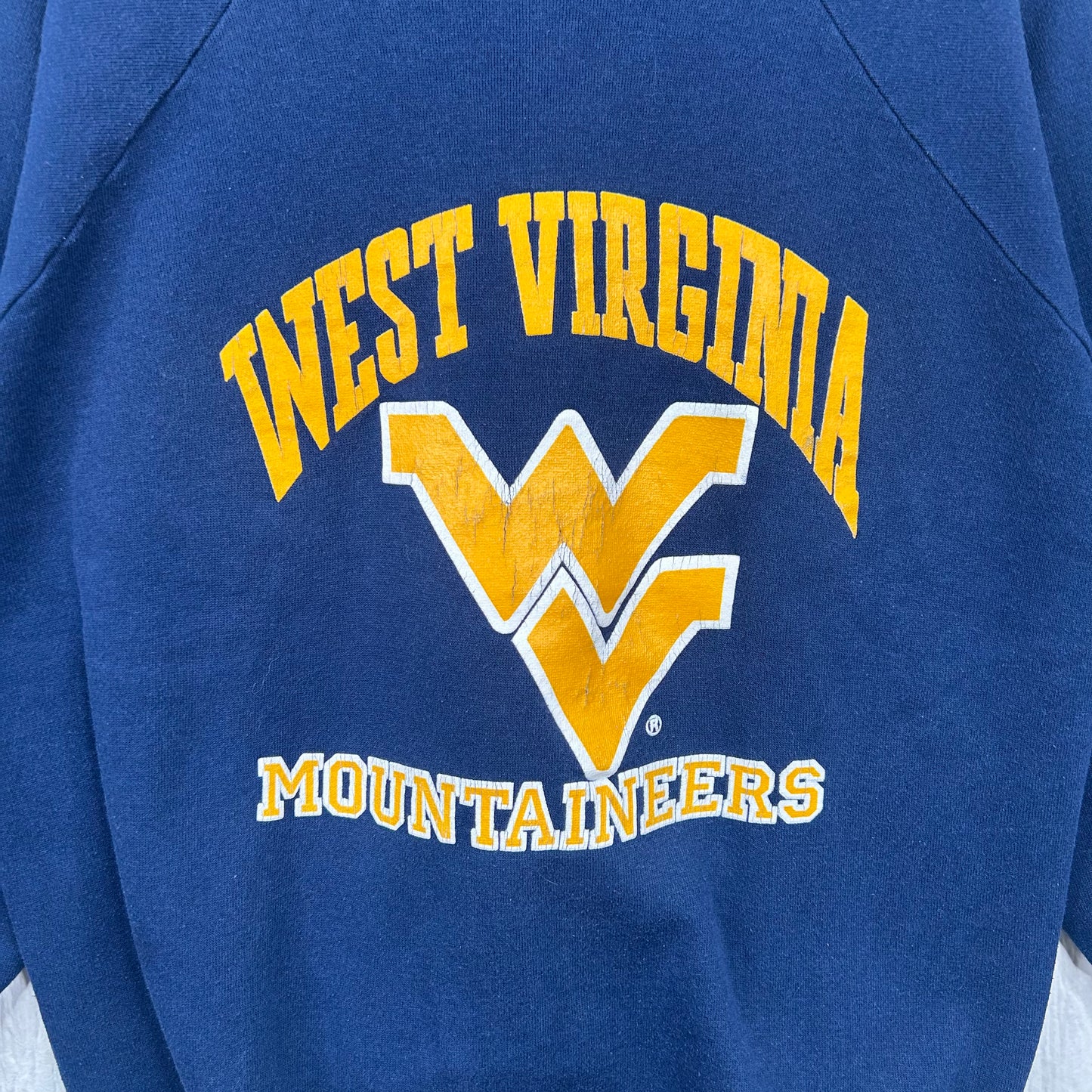 Vintage 80's West Virginia Mountaineers Navy Crewneck (L)