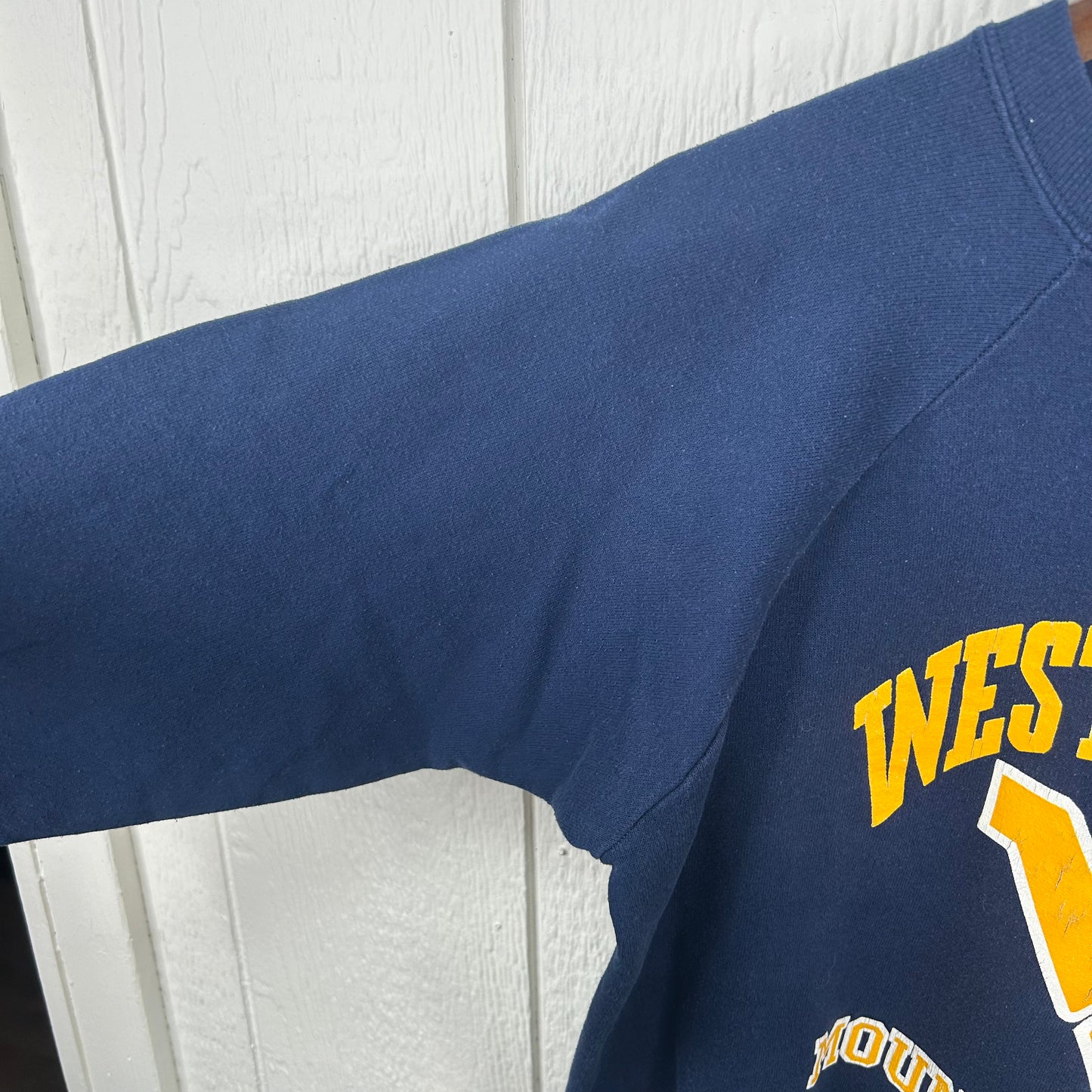 Vintage 80's West Virginia Mountaineers Navy Crewneck (L)