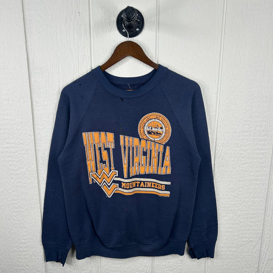 Vintage 80's West Virginia Mountaineers Seal Logo Crewneck (L)