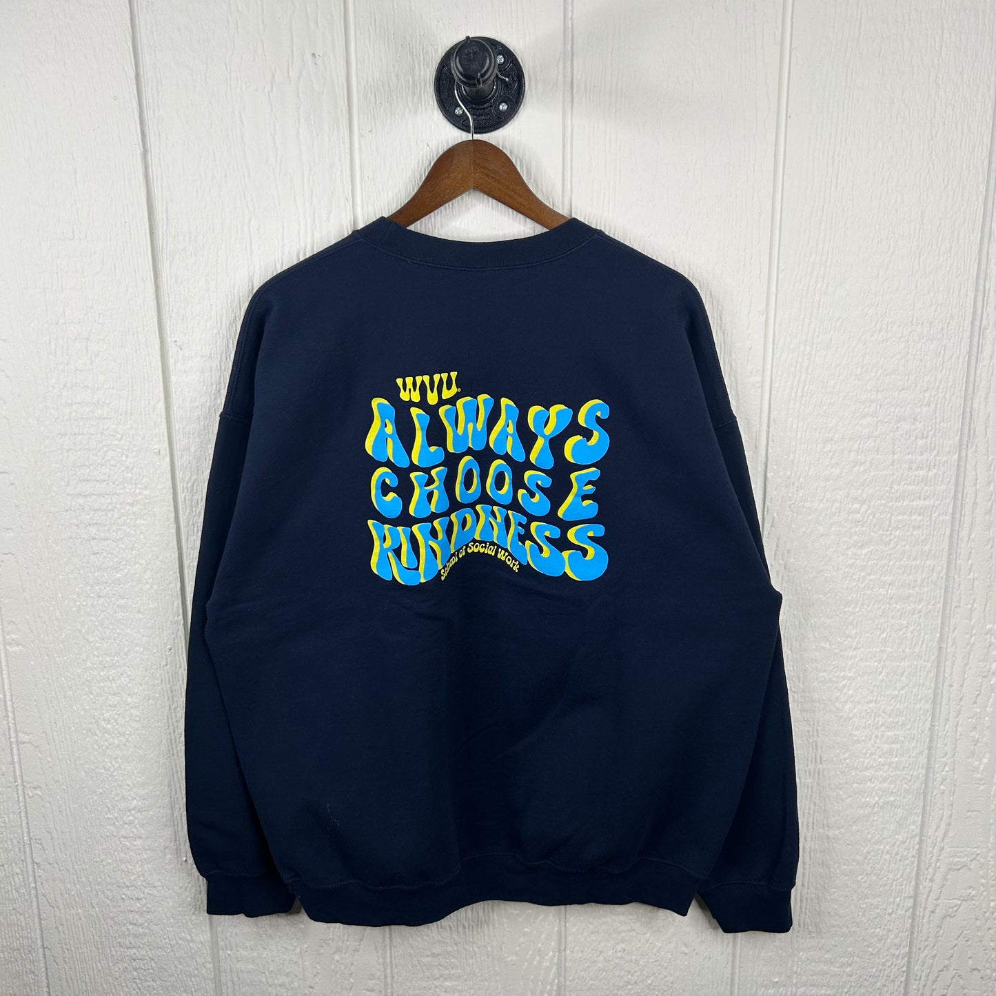 WVU School of Social Work 'Always Choose Kindness' Navy Crewneck (XL)