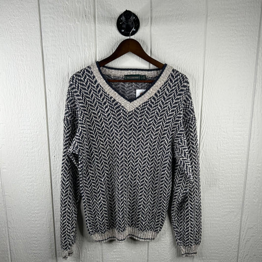 Vintage V-Neck Knit Sweater (S)