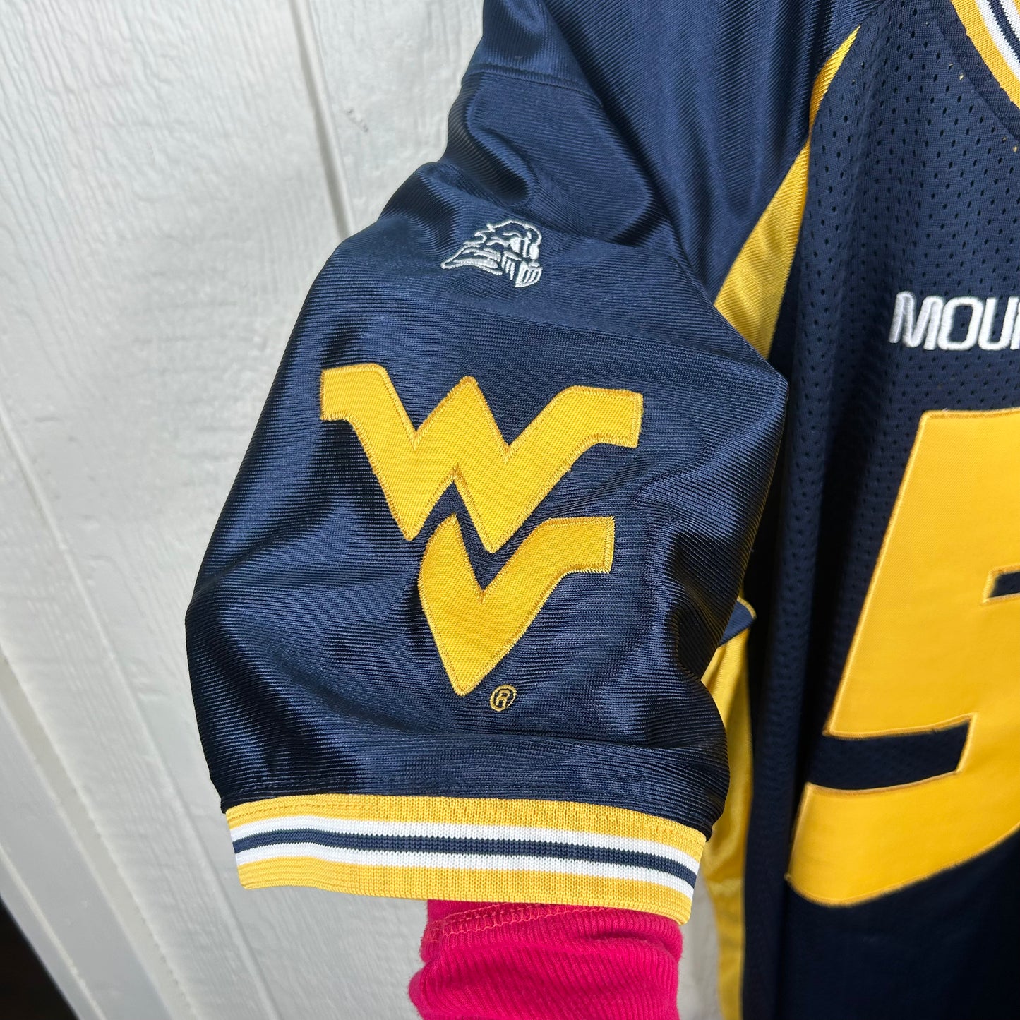 Y2K WVU Mountaineers Pat White Number 5 Football Jersey (L)
